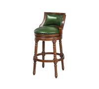 YANG11FAN Confortable Tabouret de Bar Vintage Tabouret Haut Dossier européen Chaise pivotante Luxe légère en Bois(Green)