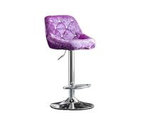 YANG11FAN Confortable Tabouret Haut à Dossier Simple, pivotant, de 60 80cm, Chaise Cuisine, légère, Luxe, la Mode, for Bar(Light Purple)