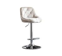 YANG11FAN Confortable Tabouret Haut à Dossier Simple, pivotant, de 60 80cm, Chaise Cuisine, légère, Luxe, la Mode, for Bar(Blanc)