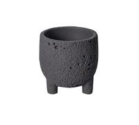 YANG11FAN Ordinateurs de Bureau Pot de Fleur à Trois Pieds avec Trou Drainage, Pot Plante Table en Ciment Texture Roche volcanique, for Rebord fenêtre, Chambre Coucher, Salon, Jardin(Noir,Grand)