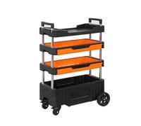 YANG11FAN Organisateur Chariot de Service Pliant, Chariot à Outils Roulant Robuste 4 étagères