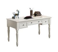 YANG11FAN Poste de Travail PC Bureau de Direction Ivoire de 55 Pouces avec 3 tiroirs, Bureau en Bois for Le Travail et Les études