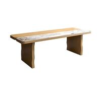 YANG11FAN Poste de Travail PC Bureau de Direction Moderne et esthétique, Plateau en Demi-Dalle de Roche, Bureau d'écriture for la Maison avec Pieds en Bois Massif(L)