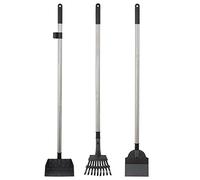 Yangbaga Ramasse Crotte Chien Telescopique Ramasse Crotte Pelle Rateau et Poubelle en Métal, Outile de Nettoyage pour Jardin （71cm*78cm*96cm）