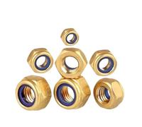 YANGC 1~10 pièces M4 M5 M6 M8 M10 M12 cuivre laiton hexagonale Nylock contre-écrou Nylon insérer auto-verrouillage écrou(M12 (1Pcs))