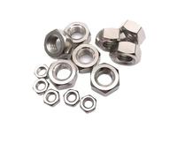 YANGC 5/100 écrous hexagonaux en laiton massif DIN934 for vis et boulons à filetage métrique M1, 2, 4, 6, 7, 8, 10 et 12(Silver,100pcs M1.6)