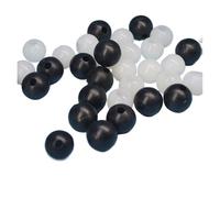 YANGC Balle en silicone blanche à trous traversants, balle rebondissante en caoutchouc haute élasticité for tamis vibrant, semi-perforée anti-colmatage(1pcs,40x16 through-hole)