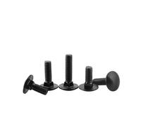 YANGC Boulons de carrosserie Noirs en Acier Inoxydable 304, M3 M4 M5 M6 M8 M10 M12, tête Ronde en Treillis, vis de carrosserie à col carré(M6x12mm 10pcs)