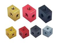 YANGC Écrou hexagonal M3 M4 M5 M6 M8 M10 en aluminium, vis à six pans, écrou cube, connecteur(Aluminum Natural,M5 15X15X15(1pcs))