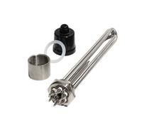 YANGC Élément chauffant électrique DN40 de 1 1/2 pouce avec accessoire, 3 kW/4,5 kW/6 kW/9 kW/12 kW, avec vis de mise à la terre et sonde.(2,220V,12KW 355mm 304SUS)