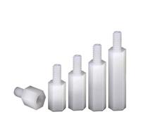 YANGC Entretoise filetée en nylon blanc M2 M2.5 M3 M4 M5, hexagonale, mâle et femelle, for montage sur pilier, carte mère, PCB, isolée, plastique, vis et écrou(20mm (50Pcs),M5 (Thread 7mm))
