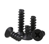 YANGC Lot de 100 vis autotaraudeuses à tête fraisée cruciforme M1 M1.2 M2 M2.3 M2.6 M3 M4 M5 en acier au carbone noir(3mm x100pcs,M1.5)
