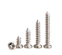 YANGC Lot de 100 vis autotaraudeuses à tête ronde cruciforme en acier au carbone nickelé M1, M1.4, M1.7, M2.3, M2.6, M3.5, M5(14mm x100pcs,M3)
