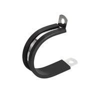 YANGC Lot de 6 ou 12 colliers de serrage en acier inoxydable de type R, doublés de caoutchouc, for câbles et tuyaux(44mm 6pcs)