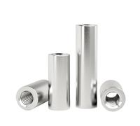 YANGC Tige de connexion cylindrique filetée interne en acier inoxydable 304, écrou d'extension à double extrémité for positionnement de goupille M4 M5 M6 M8 M10(D12xM6 (2pcs),20mm)