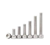 YANGC Vis à tête cylindrique à six pans creux M4 en acier inoxydable 304, DIN912, 4 mm x 4, 5, 10, 12, 30, 35, 40, 45, 100, 110, 120, 130, 150 mm(M4x10mm 50pcs)