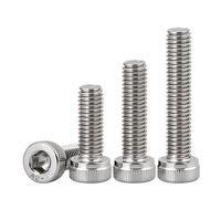 YANGC Vis à tête moletée à six pans creux en acier inoxydable M10 M12 304, boulons à tête Allen à tête fine, longueur 16-90mm(M10x35(5pcs))