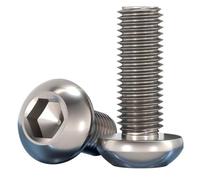 YANGC Vis hexagonale à tête cylindrique en titane TA2, boulon à tête ronde en titane pur Gr2 M2-M6 10 pièces(5mm,M4 (10Pcs))