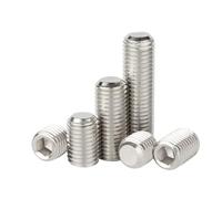 YANGC Vis sans tête à filetage fin M3 M4 M5 M6 M8 M10 M12 M14 M16 en acier inoxydable 304 A2 à pointe plate, boulon sans tête DIN 913(10mm,M5x0.5mm-50pcs)