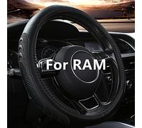 Yangday Housse de Volant en Cuir pour Dodge Ram 1500 2500 3500, Housse de Volant de Voiture de 39,7 à 40,6 cm avec Particules de Massage antidérapantes (Noir)