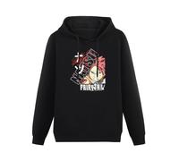 YANGDUJUN Fairy Tail Natsu Kanji Anime Mens Hoodies Casual Cotton Unisex Black Sweatshirts S