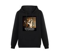 YANGDUJUN Titanic Jack and Rose Film Parodia Funny Mens Hoodies Casual Cotton Unisex Black Sweatshirts L