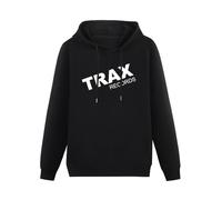 YANGDUJUN Trax Records Mens Hoodies Casual Cotton Unisex Black Sweatshirts M
