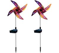 Yangers 2 pièces arc-en-ciel Lampes solaires au sol Moulin à vent de décoration jardin Exterieur ornements de jardin en plein air pour Lawway Patio Yard Pathway Marche/Arrêt automatique SP-025