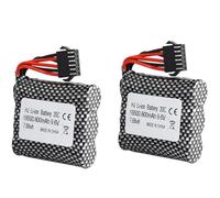 Yangers 2 pièces Batteries Li-ION Rechargeables 9,6 V 800 mAh, rc Batterie Jouets 20C SM-6P connecteur pour Voiture télécommandée Hors Route Camion Jumper Véhicule Drift Monster Toys