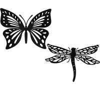 Yangers 2 pièces Décoration Papillon Libellule en Métal Décoration Murale Suspendue Décoration Jardin Clôture Art Cour Hangar décoration Cadeau Jardin Maison Femme Pendentif Statue Jardin Exterieur