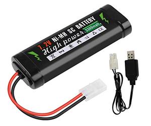 Yangers 7.2V 3300mAh KET-2P Prise Batterie Rechargeable Ni-MH + Chargeur USB pour Jouets rc Voiture Camion Bateau hélicoptère Drone quadrirotor