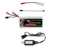Yangers Batterie LiPo 11,1 V 3500 mAh JST FUTABA Connecteur avec Chargeur USB Compatible avec Flysky GT3B GT2 WFT06 Futaba 6EX 4VF Modèle d'émetteur