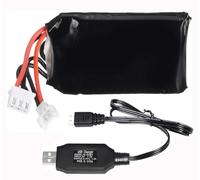 Yangers Batterie Lipo 7,4 V 1000 mAh à monter soi-même, piles rechargeables XH2.54 avec connecteur de prise USB pour émetteur Flysky FS-i6 FS-i6S FS-I6X