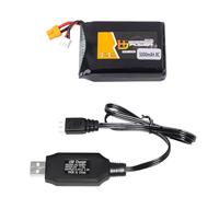Yangers Batterie Lipo rechargeable 7,4 V 5000 mAh XT30 connecteur avec chargeur USB pour radiomaster TX12 TX16S TX18S T18PRO émetteur RC jouets