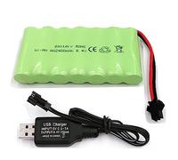 Yangers RC Rechargeable 8.4V 2400mAh NI-MH Batterie Pack SM 2P Plug Connecteur avec Chargeur USB Set pour RC Voiture Off Road Truck Jumper Jouets…