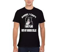 YANGGUOC Sorry I Can`T Plan Border Collie Dog Men T Shirt Manches Courtes(X-Large)