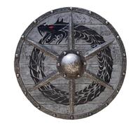 YangHaoDiSY Bouclier viking, support mural médiéval en bois usé - Rustique - Décoration d'intérieur pour bureau, bateau, restaurant (B)