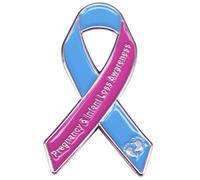 yangjinyu Broche en métal en forme de ruban rose et bleu en émail pour sensibilisation aux malformations congénitales, la sensibilisation au syndrome du sein, le cancer du sein masculin, la collecte