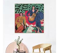 Yangld Impressions sur toile Henri Matisse《The Music,1939》Toile Peinture à l'huile Oeuvre Affiche Image Mur Maison Salon Décoration 70x70cm Sans Cadre