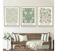 Yangld Rétro abstrait mur art impressions fleurs feuilles peintures murales William Morris toile affiche nordique affiches salon décor 40x60 cm-3 pièces sans cadre