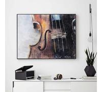 Yangld Violon Instrument Toile Affiche Imprime Collège de Musique Mur Art Peinture Mur Photo Violon Professeur Salle de Musique Décor 19,6" x 29,5" (50x75 cm) Pas de cadre