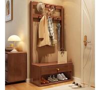 YANGLLYJ Porte Manteau Sur Pied, Porte Vêtements avec un Banc ÀàChaussures, Peut Contenir des Chaussures ce Qui le Rend Idéal pour Être Placé Dans le Salon ou L'entrée(Brown)