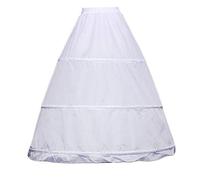 YANGLY Femmes Jupon Réglable Cordon Taille Mariage Robe De Mariée A-Ligne 3 Cerceaux Blanc Polyester 80-85cm