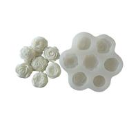 YANGLY Moule en silicone à 7 cavités en forme de fleur pour gâteau fondant, outil de cuisson pour faire du chocolat, des bonbons, des bougies, du savon