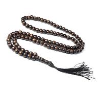 YANGLY Roset Handcrafted Tenant Chapelet 8mm 99 Perles Perles de Prière avec Arrêts de Perles Perles en Bois Musulman Bijoux Religieux pour Unisexe