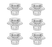 YANGMEI Lot de 6 bougeoirs en verre 2 en 1 - Bougeoir et bougeoir conique - Pour mariage, salle à manger, fête