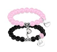 YangQian Bracelet assorti en forme de cœur pour fille, maman, fils, papa, cadeau de fête des mères, cadeau de la part de sa fille, Small, Pierre, Pas de gemme