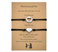 YangQian Lot de 2 bracelets en forme de cœur assortis pour maman, cadeau de fête des mères, cadeau d'anniversaire de la part de maman, maman, bracelet pour bracelet longue distance maman et moi