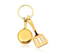 YangQian Porte-clés en forme de pot et spatule - Cadeau pour femme, homme, ami, famille, amateurs de cuisine, cadeaux d'anniversaire pour femmes et hommes - Breloque de chef pour clés de voiture