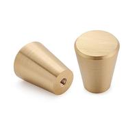 YANGQIHOME Lot de 10, Boutons de Meuble en Laiton Brossé, Boutons de Tiroir de Commode en Or, Pour Armoires, Placards, Salle, Bain et Cuisine, 20 x 25mm (Cône)